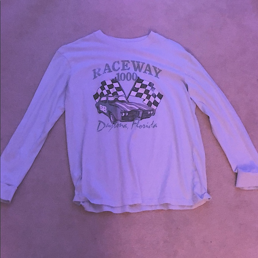 light blue long sleeve raceway shirt